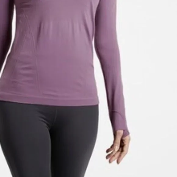 ATHLETA MOMENTUM SEAMLESS LONG SLEEVE TOP VIOLET DUSK SMALL NEW W TAGS - Picture 3 of 13